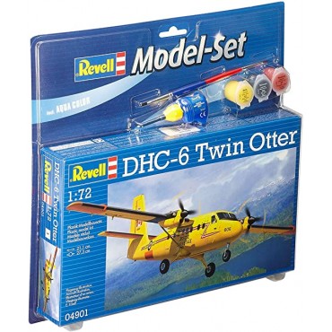 KIT PARA MONTAR REVELL MODEL SET AVIÃO DHC-6 TWIN OTTER 1/72 95 PEÇAS COMPLETO COM TINTAS COLA E PINCEL REV 64901